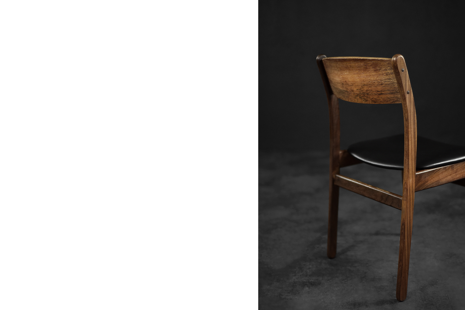 Vintage Mid-Century Modern Scandinavian Teak & Vinyl Dining Chairs, 1960s