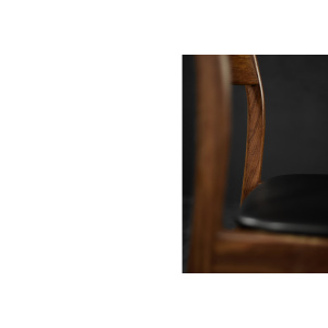 Vintage Mid-Century Modern Scandinavian Teak & Vinyl Dining Chairs, 1960s