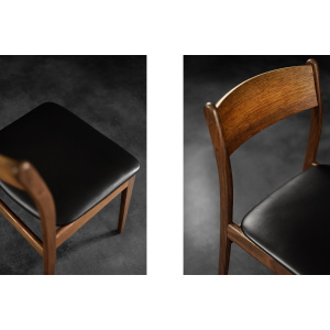 Vintage Mid-Century Modern Scandinavian Teak & Vinyl Dining Chairs, 1960s