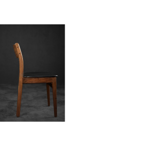 Vintage Mid-Century Modern Scandinavian Teak & Vinyl Dining Chairs, 1960s