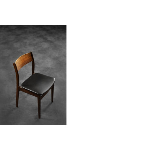 Vintage Mid-Century Modern Scandinavian Teak & Vinyl Dining Chairs, 1960s