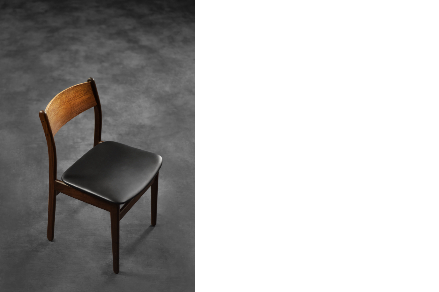 Vintage Mid-Century Modern Scandinavian Teak & Vinyl Dining Chairs, 1960s