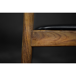 Vintage Mid-Century Modern Scandinavian Teak & Vinyl Dining Chairs, 1960s