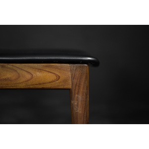 Vintage Mid-Century Modern Scandinavian Teak & Vinyl Dining Chairs, 1960s