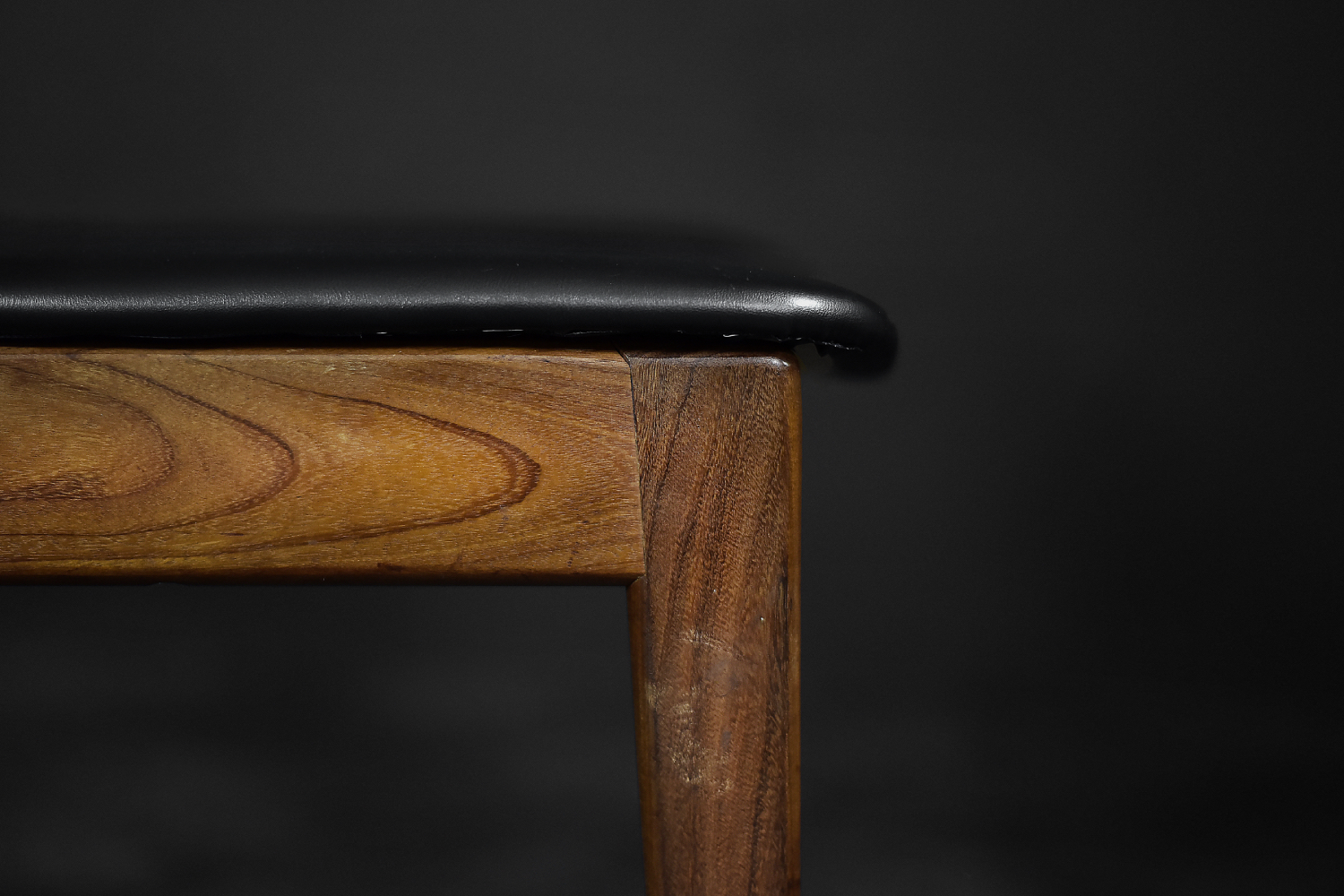 Vintage Mid-Century Modern Scandinavian Teak & Vinyl Dining Chairs, 1960s
