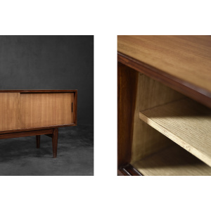 Classic Vintage Mid-Century Danish Scandinavian Modern Mahogany Sideboard with Drawers, 1970s