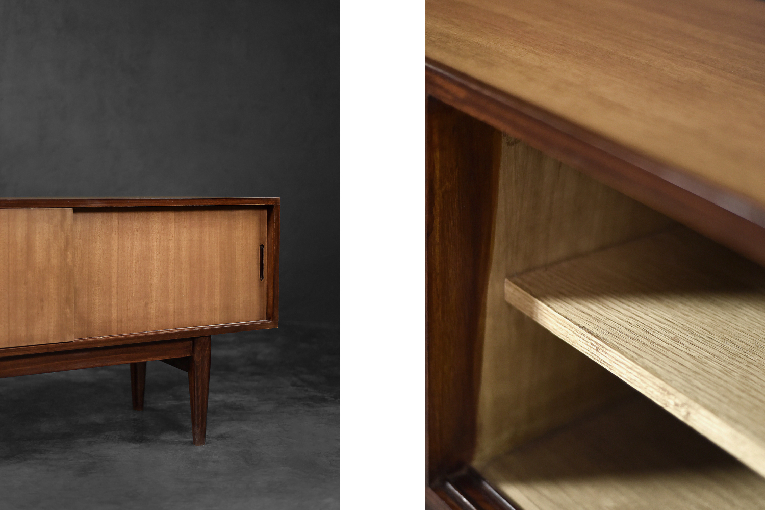 Classic Vintage Mid-Century Danish Scandinavian Modern Mahogany Sideboard with Drawers, 1970s