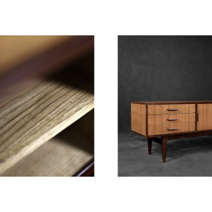 Classic Vintage Mid-Century Danish Scandinavian Modern Mahogany Sideboard with Drawers, 1970s