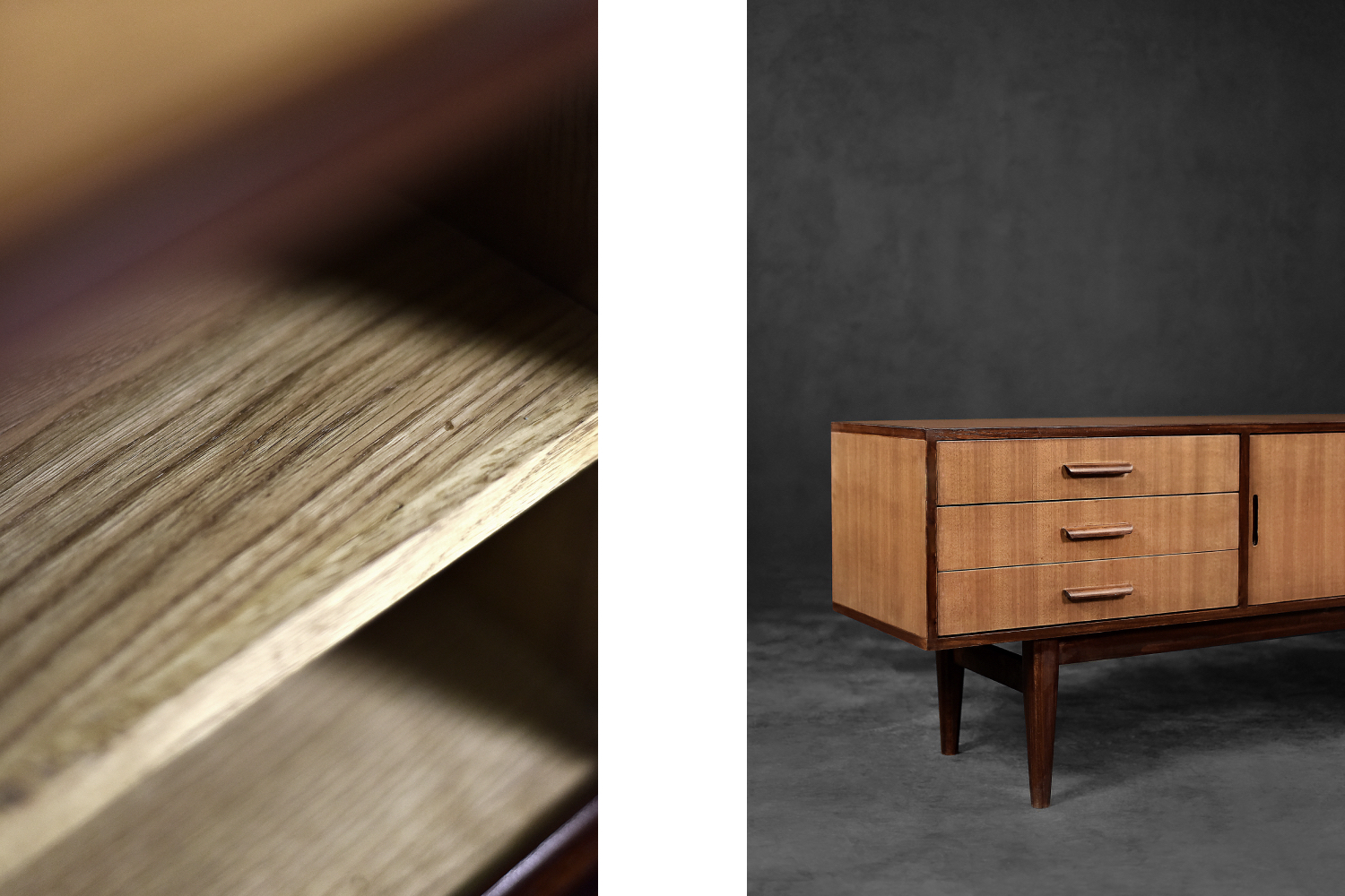 Classic Vintage Mid-Century Danish Scandinavian Modern Mahogany Sideboard with Drawers, 1970s
