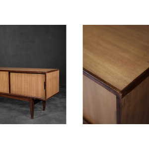 Classic Vintage Mid-Century Danish Scandinavian Modern Mahogany Sideboard with Drawers, 1970s