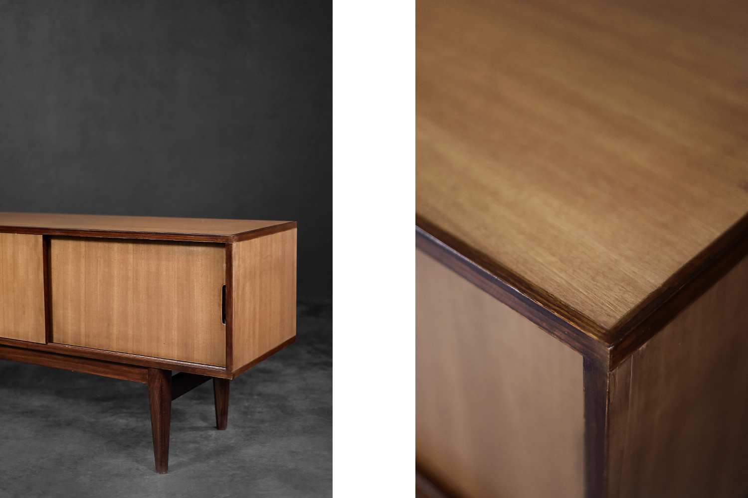 Classic Vintage Mid-Century Danish Scandinavian Modern Mahogany Sideboard with Drawers, 1970s