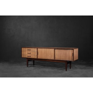 Classic Vintage Mid-Century Danish Scandinavian Modern Mahogany Sideboard with Drawers, 1970s