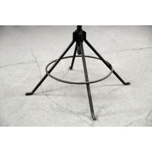 Vintage Industrial Factory Metal & Wood Swivel Stool, 1950s