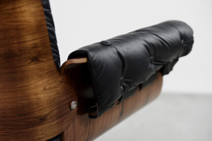 Swiss Modern Leather; Bent Wood Lounge Chair by Martin Stoll for Stoll Giroflex, 1960s - Image 4