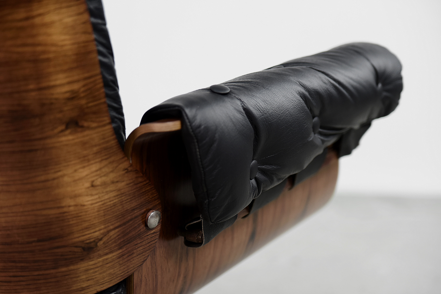 Swiss Modern Leather; Bent Wood Lounge Chair by Martin Stoll for Stoll Giroflex, 1960s