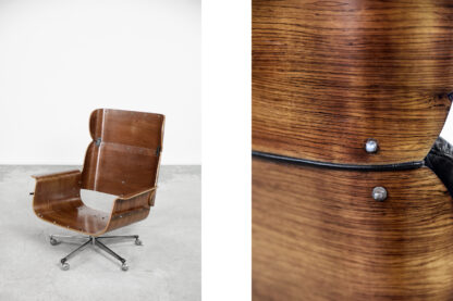 Swiss Modern Leather; Bent Wood Lounge Chair by Martin Stoll for Stoll Giroflex, 1960s - Image 16