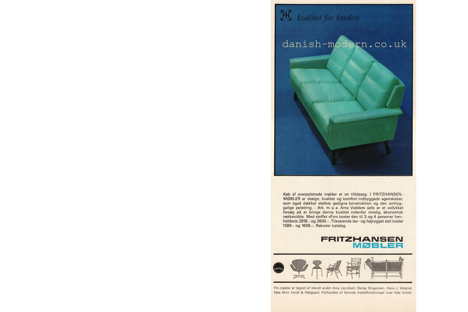 Rare Vintage Mid-Century Scandinavian Modern 2-Seater Brown Leather Sofa 3330 by Arne Vodder for Fritz Hansen, 1960s