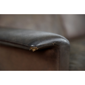 Rare Vintage Mid-Century Scandinavian Modern 2-Seater Brown Leather Sofa 3330 by Arne Vodder for Fritz Hansen, 1960s