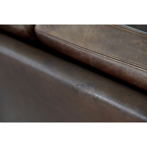 Rare Vintage Mid-Century Scandinavian Modern 2-Seater Brown Leather Sofa 3330 by Arne Vodder for Fritz Hansen, 1960s