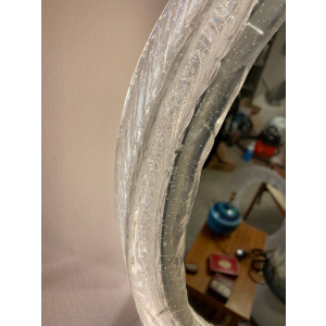 Circular Illuminated Lucite Wall Mirror, 1970s