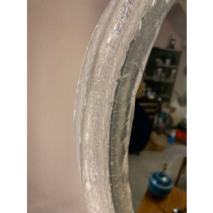 Circular Illuminated Lucite Wall Mirror, 1970s