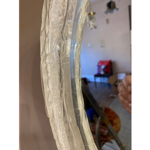 Circular Illuminated Lucite Wall Mirror, 1970s