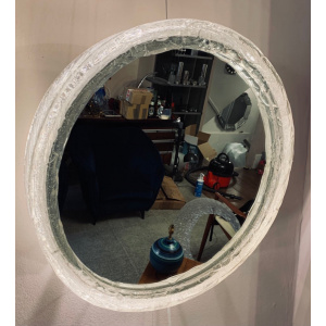 Circular Illuminated Lucite Wall Mirror, 1970s