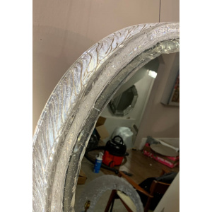Circular Illuminated Lucite Wall Mirror, 1970s