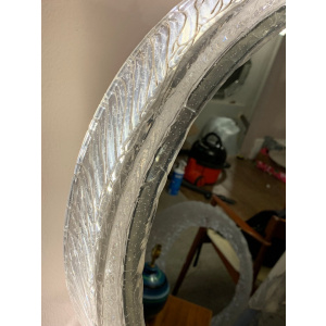 Circular Illuminated Lucite Wall Mirror, 1970s