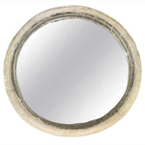 Circular Illuminated Lucite Wall Mirror, 1970s