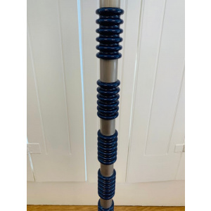 1970s Brushed Chrome & Cobalt Blue Glass Floor Lamp