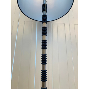 1970s Brushed Chrome & Cobalt Blue Glass Floor Lamp