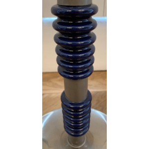 1970s Brushed Chrome & Cobalt Blue Glass Floor Lamp