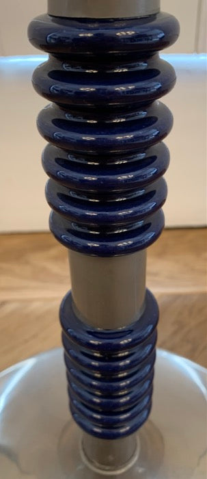 1970s Brushed Chrome & Cobalt Blue Glass Floor Lamp