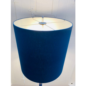 1970s Brushed Chrome & Cobalt Blue Glass Floor Lamp