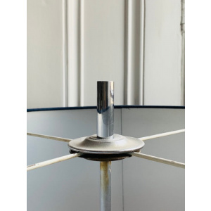 1970s Brushed Chrome & Cobalt Blue Glass Floor Lamp