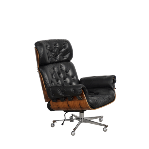 Swiss Modern Leather; Bent Wood Lounge Chair by Martin Stoll for Stoll Giroflex, 1960s
