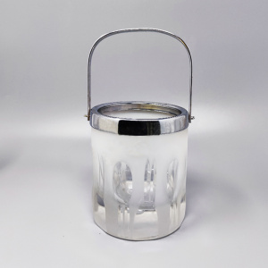 1960 Ice Bucket with 6 Glasses in Hand Cut Lead Crystal by Kristal. Made in Italy