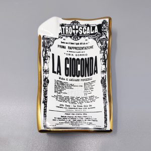 1960s Catchall/Vide-Poche in Porcelain "La Gioconda" by Piero Fornasetti. Made in Italy.