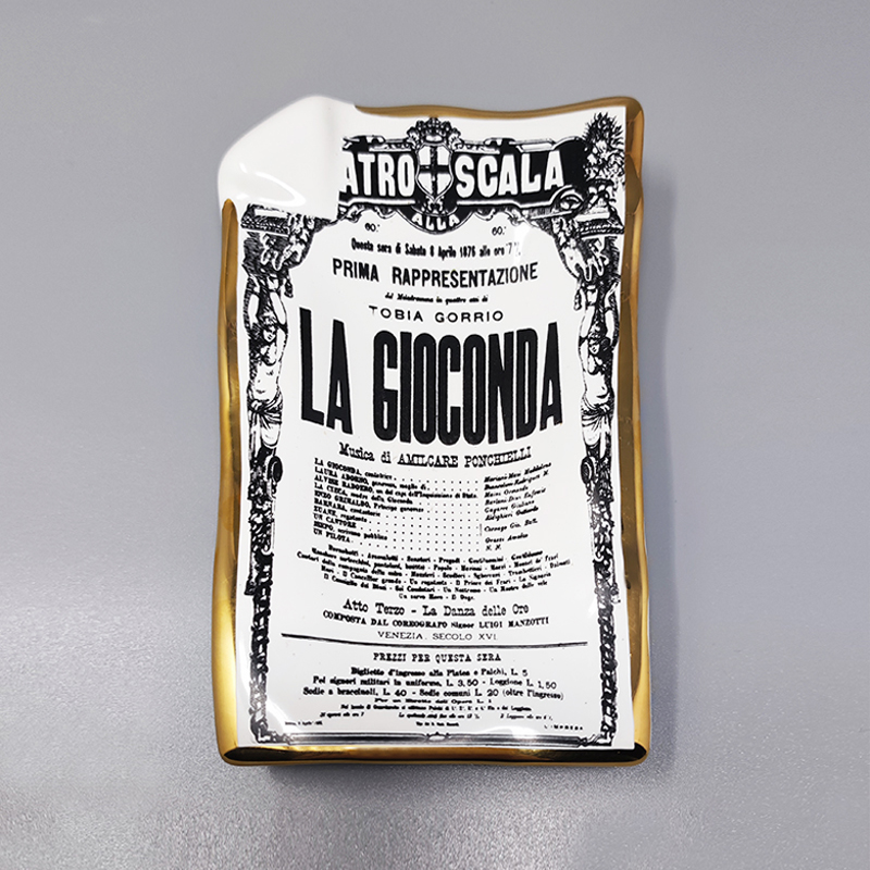 1960s Catchall/Vide-Poche in Porcelain "La Gioconda" by Piero Fornasetti. Made in Italy.