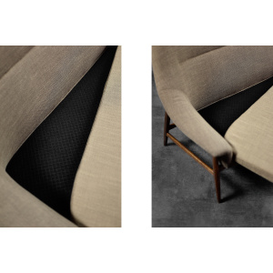 Rare Vintage Mid-Century Scandinavian Modern 2-Seater Brown Fabric Sofa Grace by Ikea, 1961