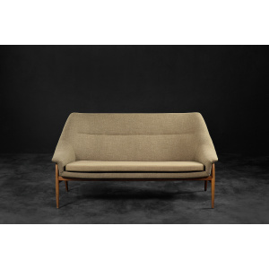 Rare Vintage Mid-Century Scandinavian Modern 2-Seater Brown Fabric Sofa Grace by Ikea, 1961