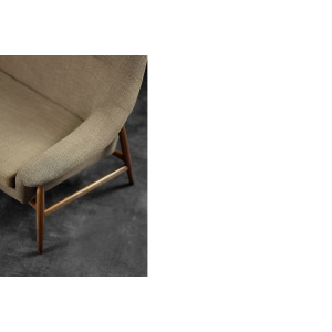 Rare Vintage Mid-Century Scandinavian Modern 2-Seater Brown Fabric Sofa Grace by Ikea, 1961