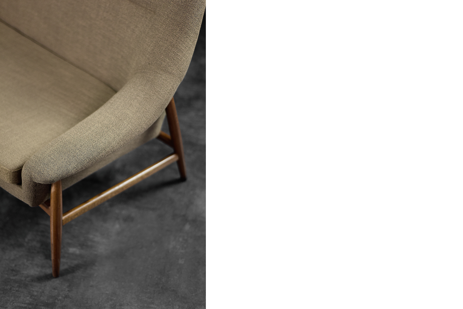 Rare Vintage Mid-Century Scandinavian Modern 2-Seater Brown Fabric Sofa Grace by Ikea, 1961