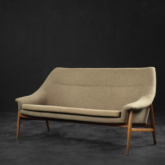 Rare Vintage Mid-Century Scandinavian Modern 2-Seater Brown Fabric Sofa Grace by Ikea, 1961