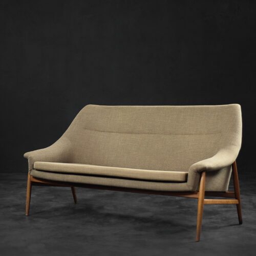 Rare Vintage Mid-Century Scandinavian Modern 2-Seater Brown Fabric Sofa Grace by Ikea, 1961