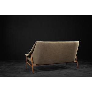 Rare Vintage Mid-Century Scandinavian Modern 2-Seater Brown Fabric Sofa Grace by Ikea, 1961