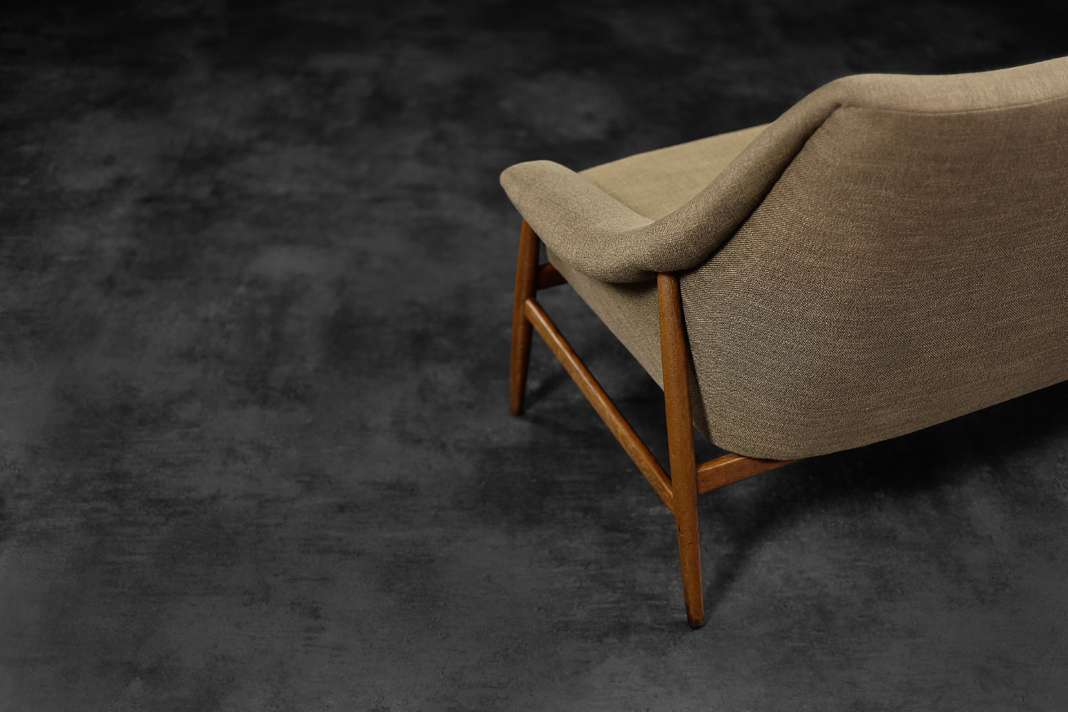 Rare Vintage Mid-Century Scandinavian Modern 2-Seater Brown Fabric Sofa Grace by Ikea, 1961