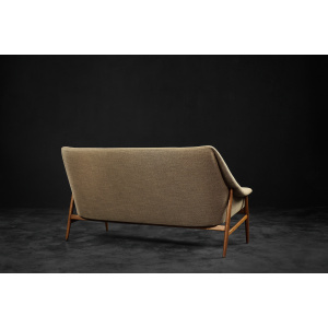Rare Vintage Mid-Century Scandinavian Modern 2-Seater Brown Fabric Sofa Grace by Ikea, 1961