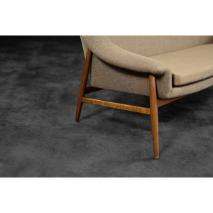 Rare Vintage Mid-Century Scandinavian Modern 2-Seater Brown Fabric Sofa Grace by Ikea, 1961